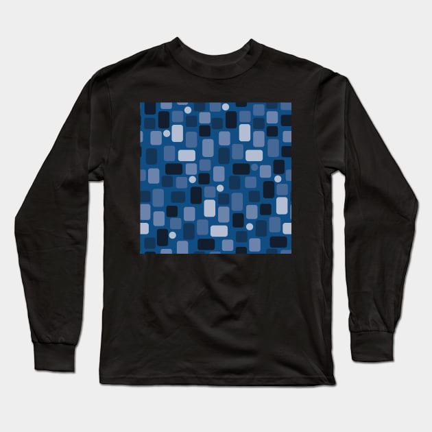 Small rectangles classic blue Long Sleeve T-Shirt by colorofmagic